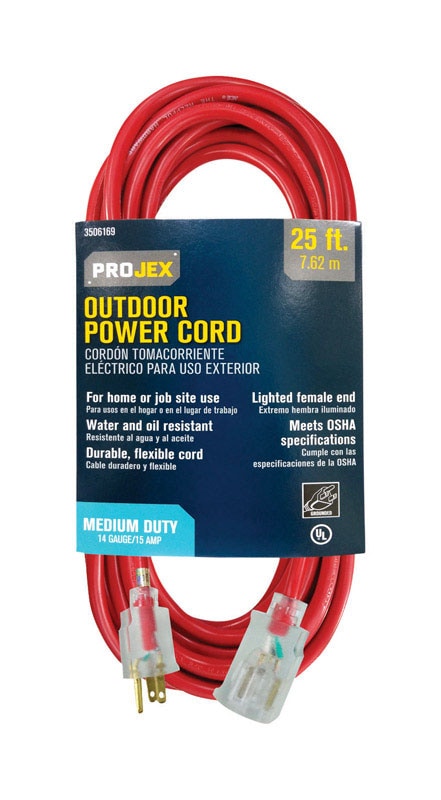 PROJEX EXT CORD14/3 25FTLE TIES 14" 75#