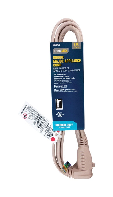 APPL CORD 14/3GA BEIG 9'