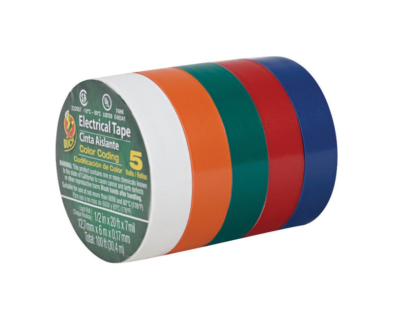 ELEC TP 1/2"X20' 5PK AST
