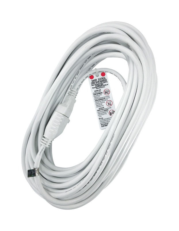 CORD EXT 16/3 WHT 50'