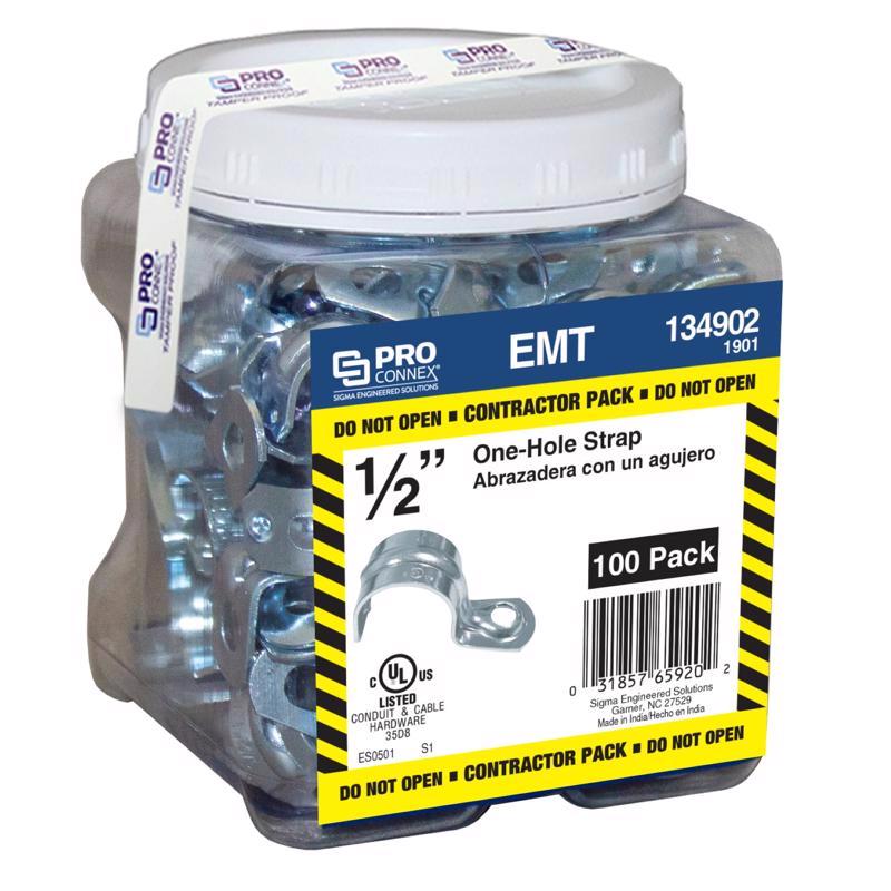 1/2" EMT 1H STRAP 100PK