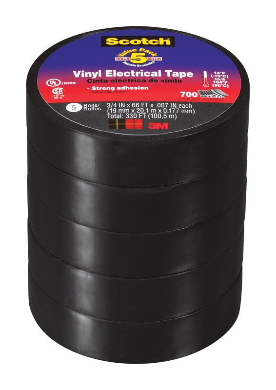 ELEC TAPE 3/4" BLK 5PK