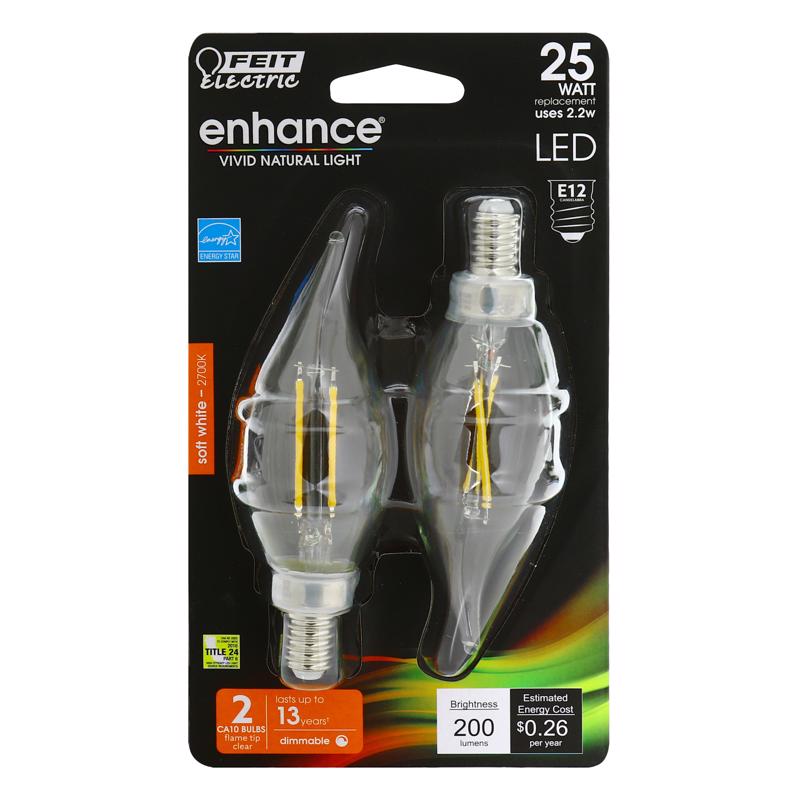 LED CA10 E12 SW 25W 2PK