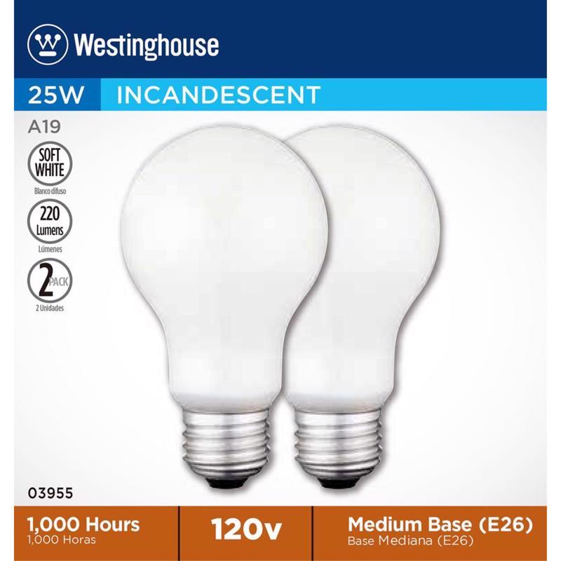 INC BULB MED A19 25W SW