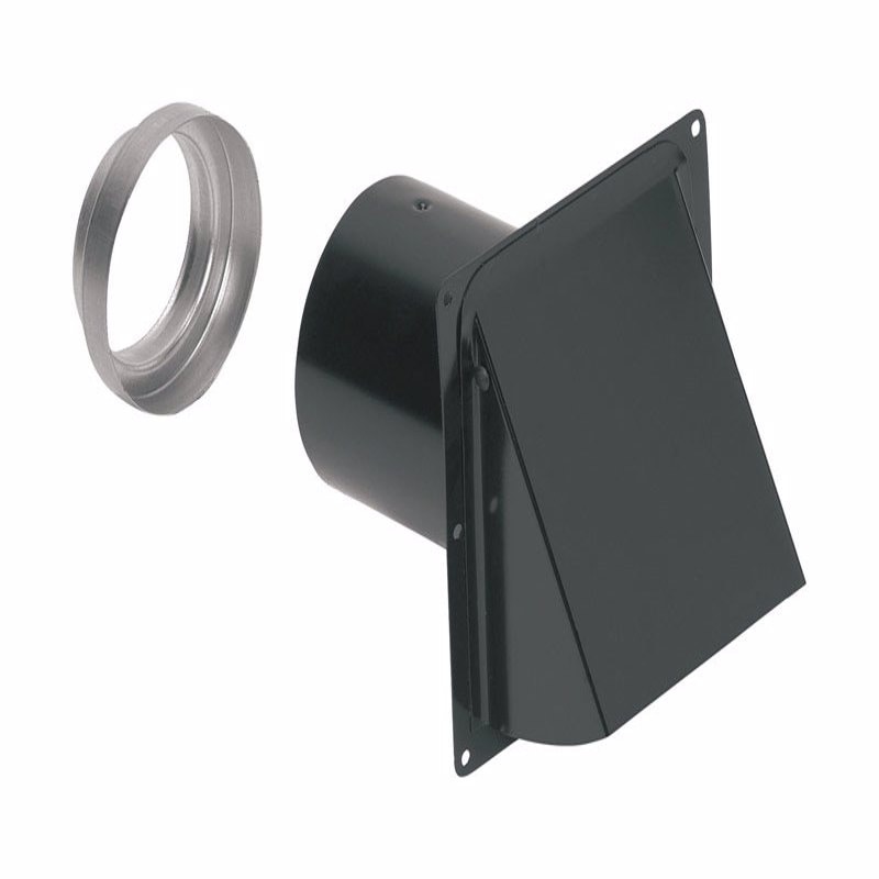 WALL CAP VENT BLK  3-4"