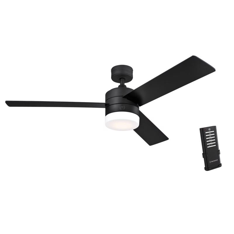 CEILING FAN/LT BLK 52"