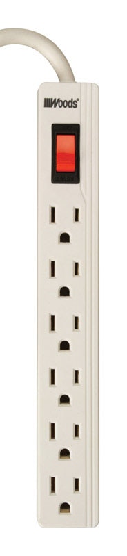 POWER STRIP 6OUT WHT
