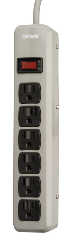 POWER STRIP 6OUT GRY