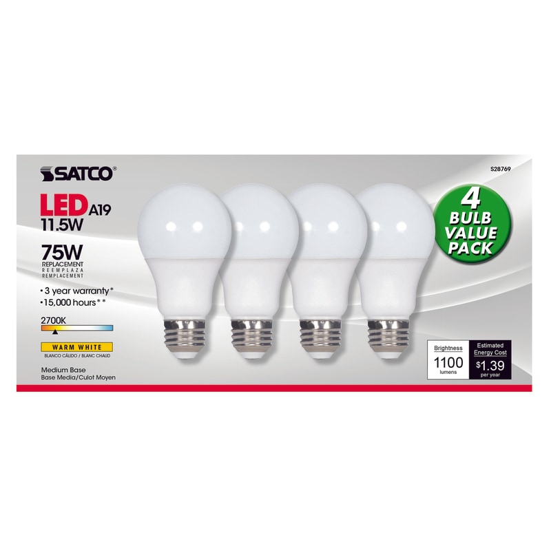 BULB LED 11.5W A19 27K