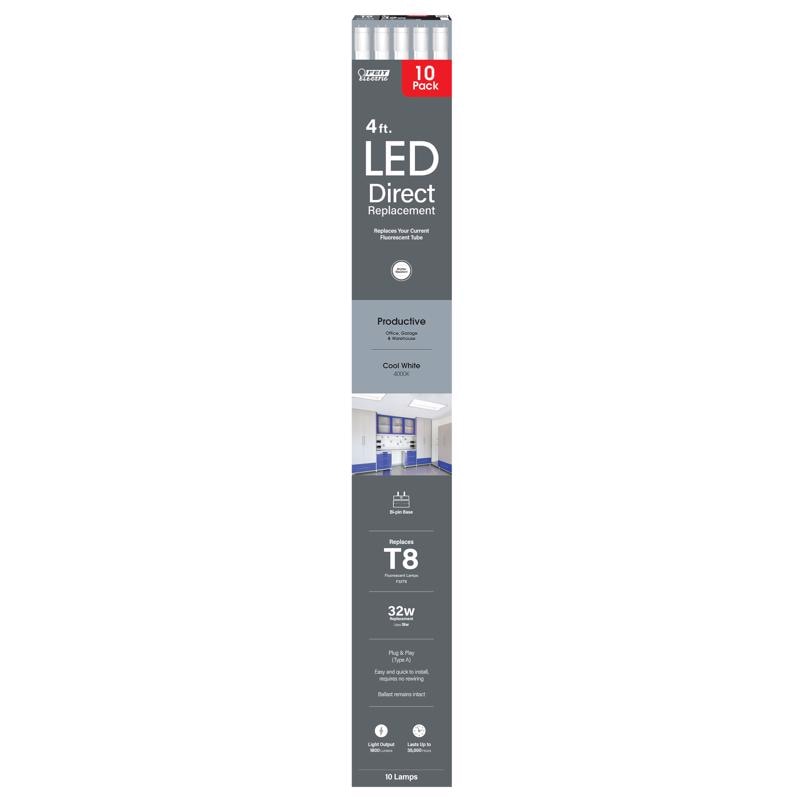BULB LED T8 48"18W 10PK