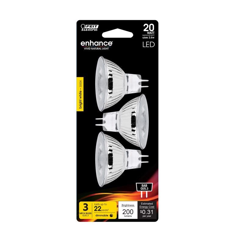 LED MR16GU5.3 BW 20W 3PK