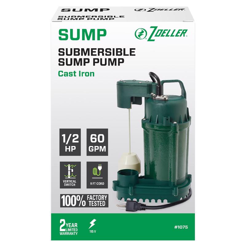 SUMP PUMP 1/2HP 3600GPH