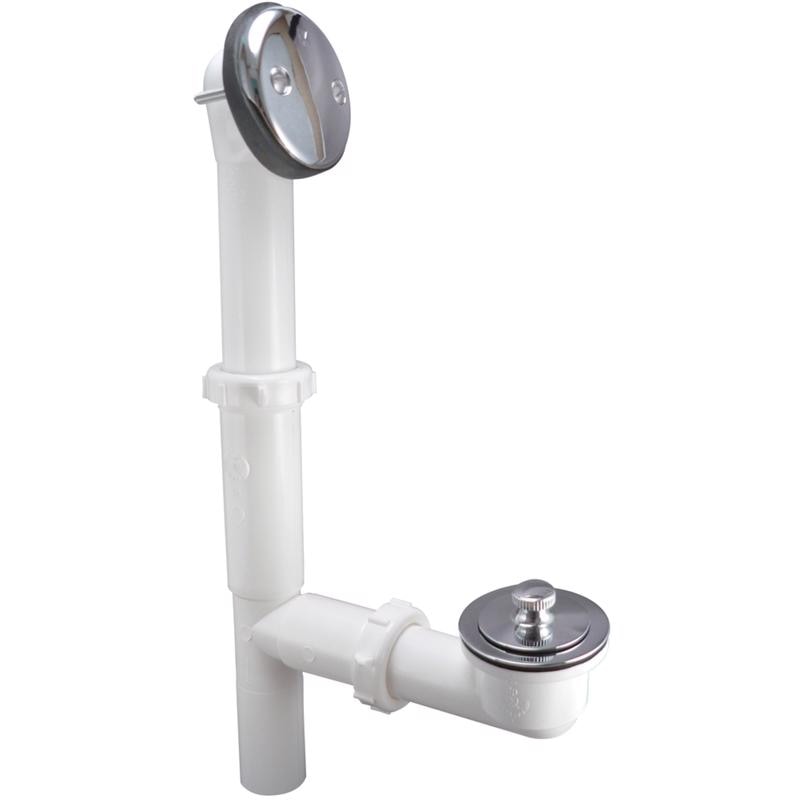 BATH DRAIN 1.5" WHT CHRM