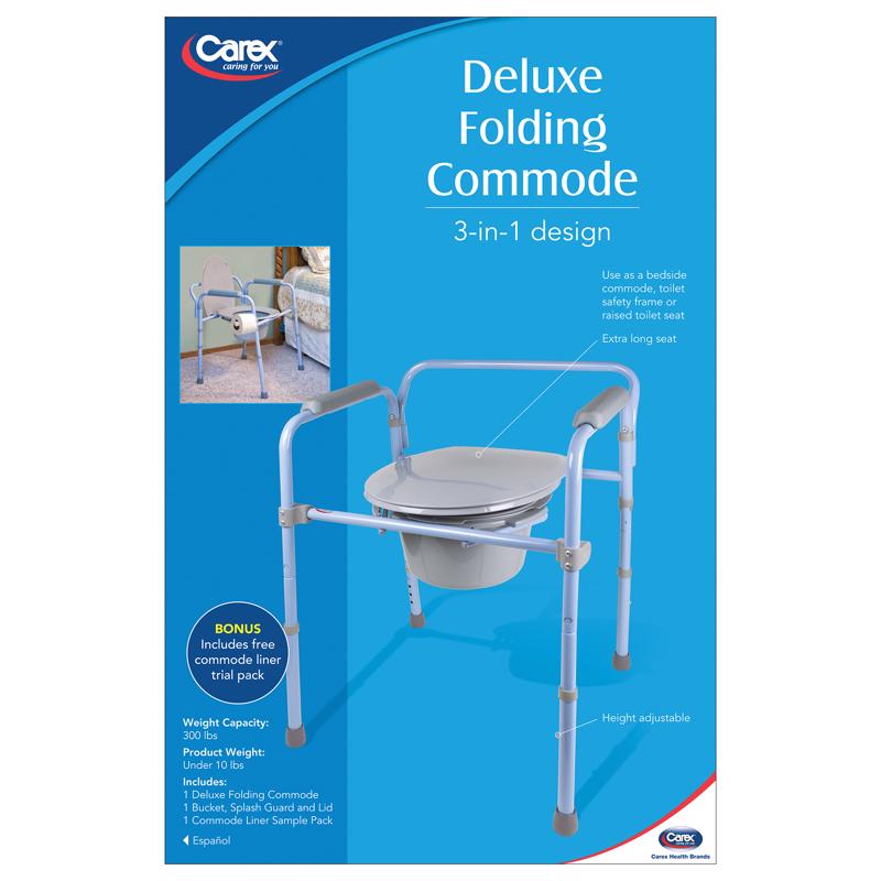 DLX FLDNG COMMODE BL/GRY