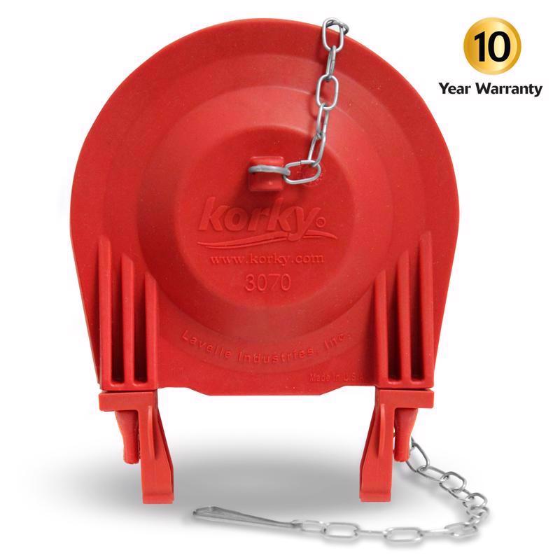 TOILET FLAPR RUBR RED 3"