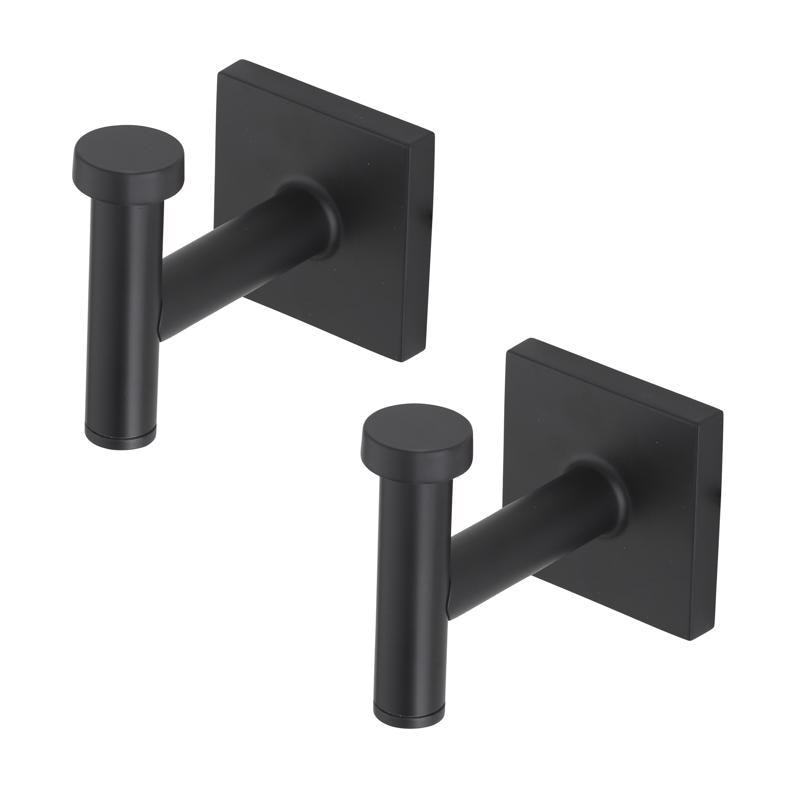 DBL ROBE HOOK MT BLK 2PK
