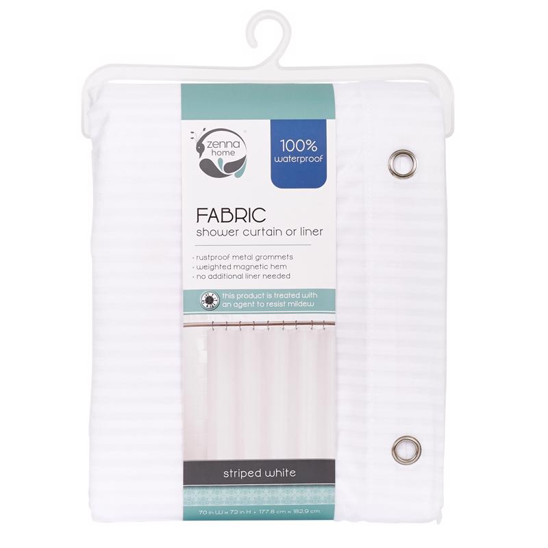 SHWR CRTN LNR STRPD WHT