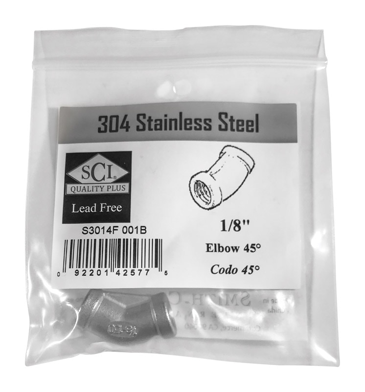 45D ELBOW 1/8 SS