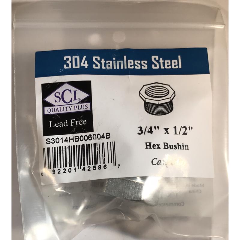 HEX BUSHING 3/4 SS