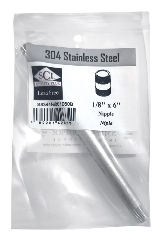 NIPPLE 1/8X6 SS