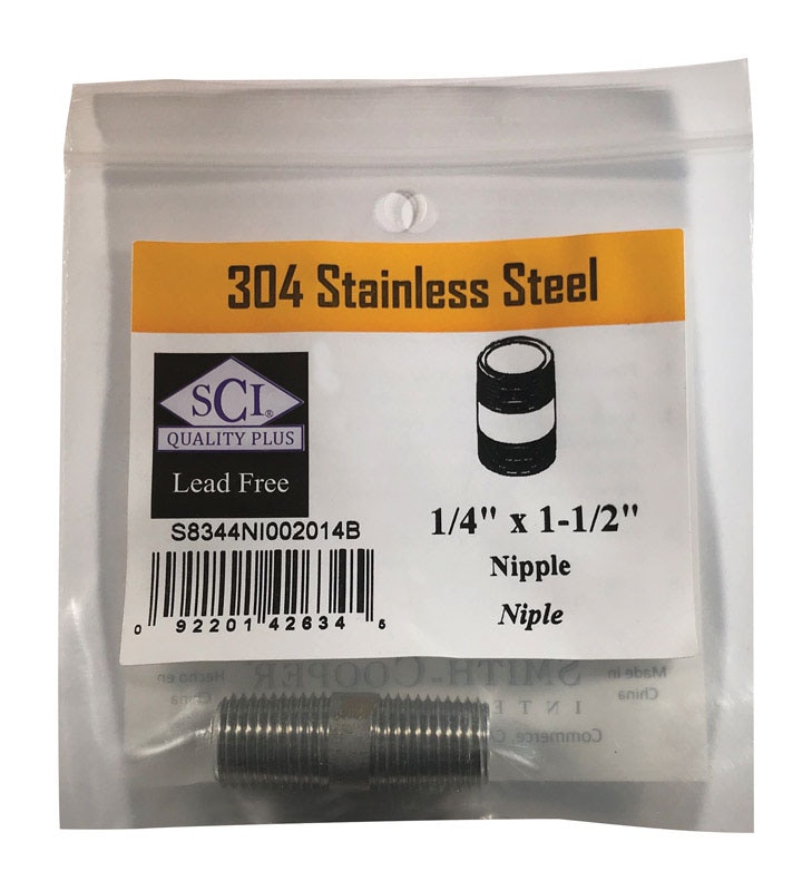 NIPPLE 1/4X1-1/2 SS