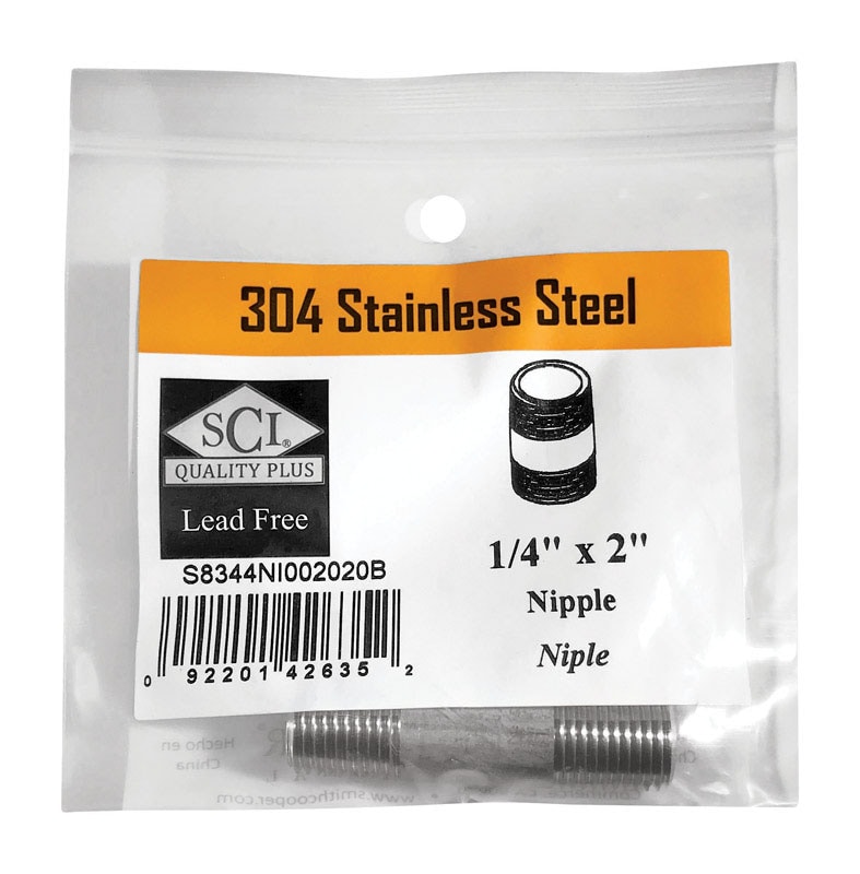 NIPPLE 1/4X2 SS