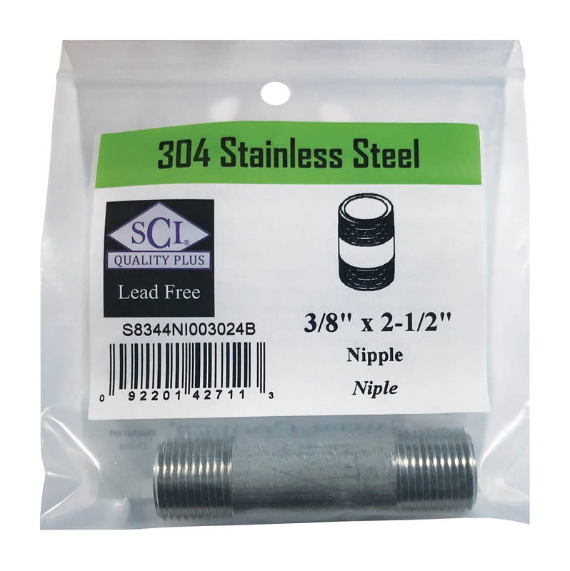 NIPPLE 3/8X2-1/2 SS
