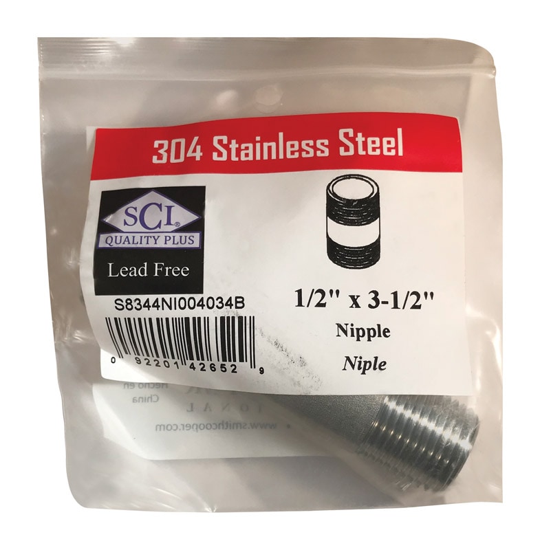 NIPPLE 1/2X3-1/2 SS