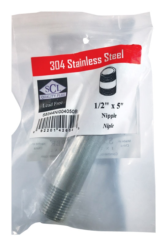 NIPPLE 1/2X5 SS