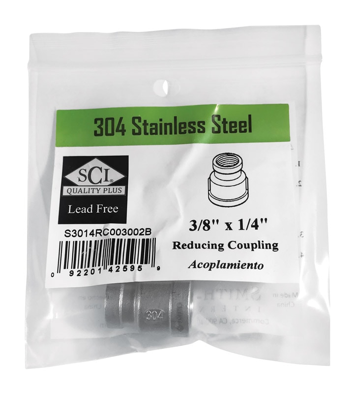 REDUC COUPLING 3/8 SS