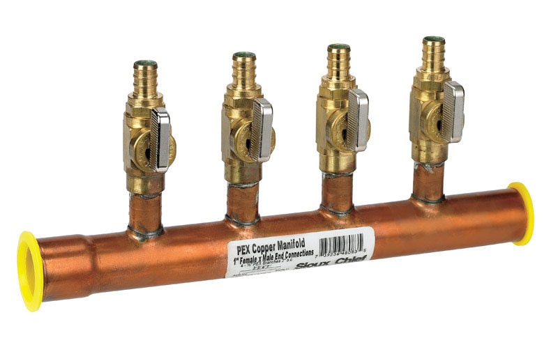 4P MANIFOLD 1X1 COPPR