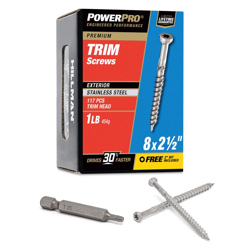 TRIM SCREW 8X2.5" 1# SS