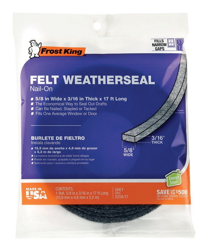 FELT WTHRSTRIP 3/16"X17'
