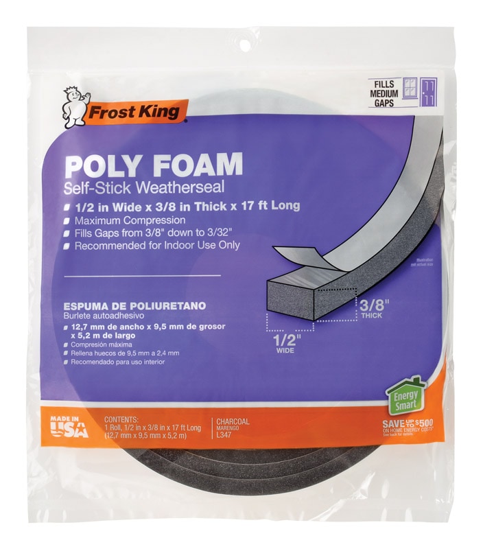 FOAM TAPE 1/2"X3/8"X17'