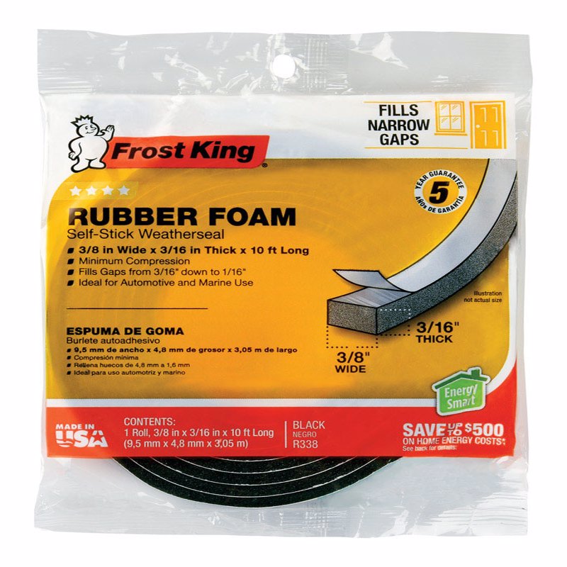 RBBR FOAM 3/8"X3/16"X10'