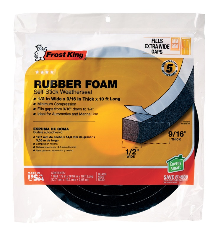 FOAM TAPE RBBR 10'X9/16"
