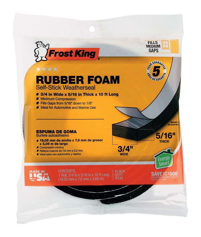FOAM TAPE RBBR 10'X5/16"