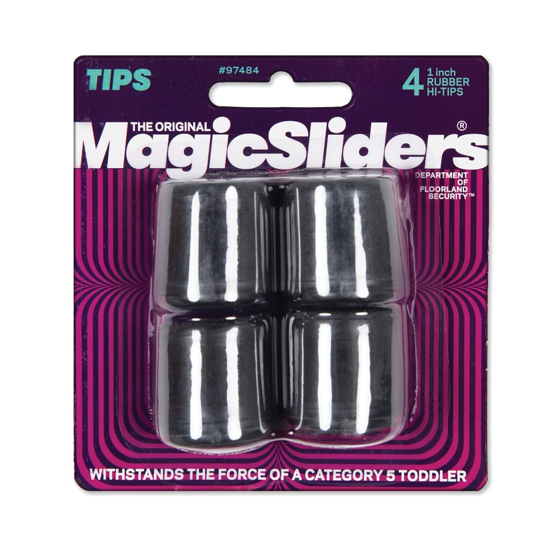 LEG TIPS 1" BLACK 4PK