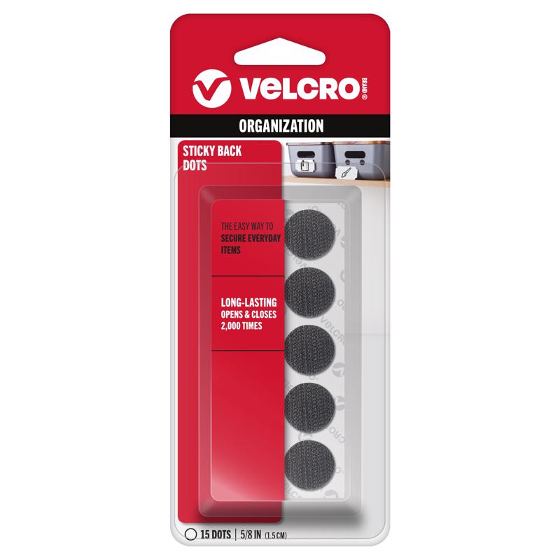 VELCRO COIN BLK 5/8SET15