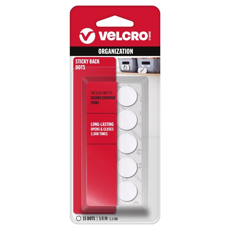 VELCRO COIN WHT 5/8SET15