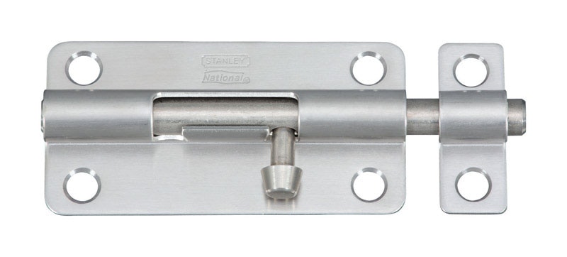 BARREL BOLT PLSHD SS 4"L