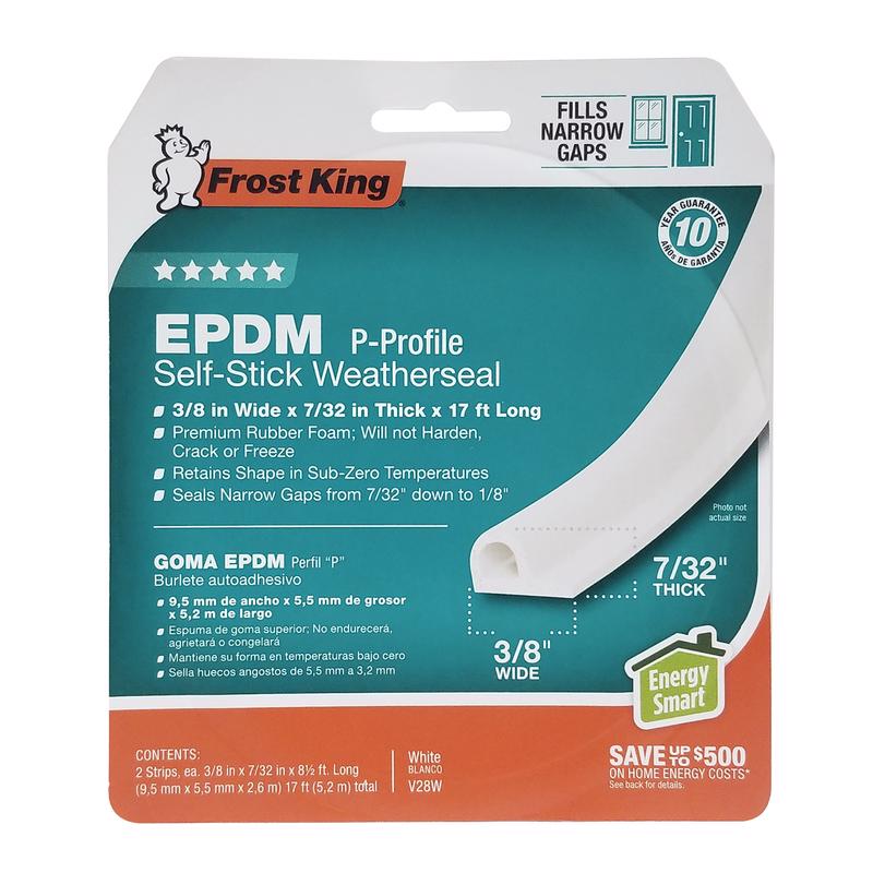 WEATHRSEAL 17'X0.22" WHT