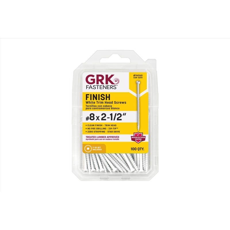 T SCRW WHT #8X2.5" 100PK