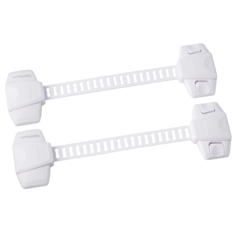 2PK STRP LOCKS PLSTIC WHTE