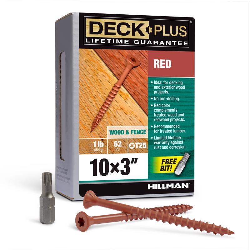 DECK SCREW 10X3" RED 1#