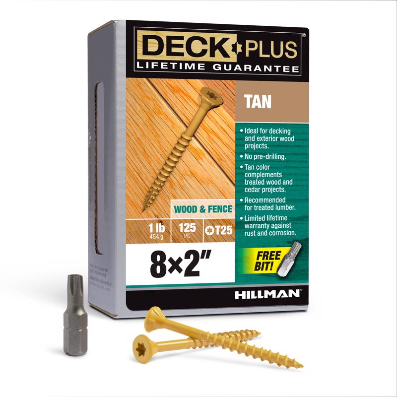 DECK SCREW 8X2" TAN 1#
