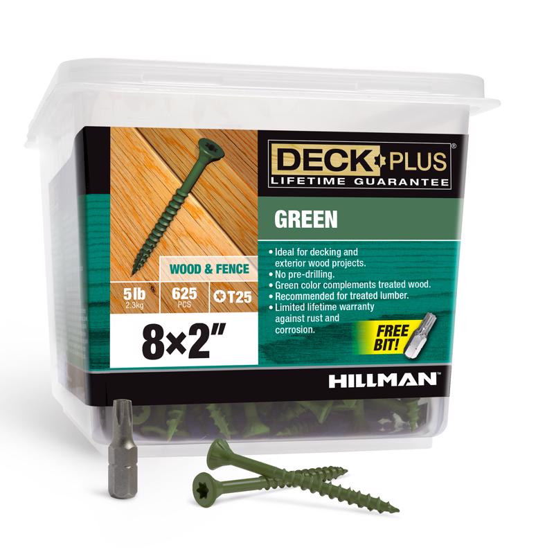 DECK SCREW 8X2" GRN 5#