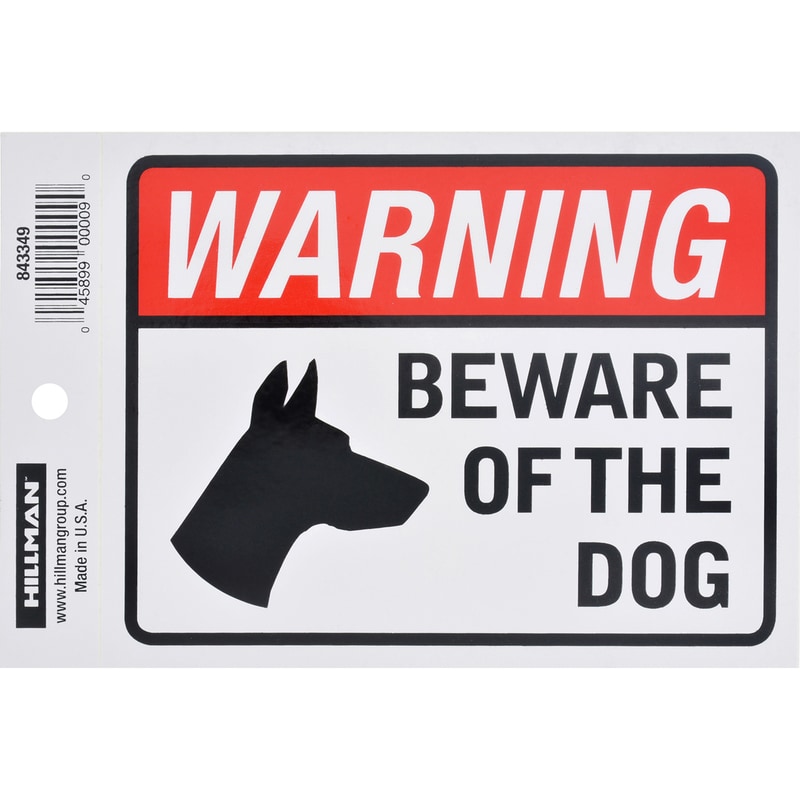 BEWARE DOG DECAL 4"X6"