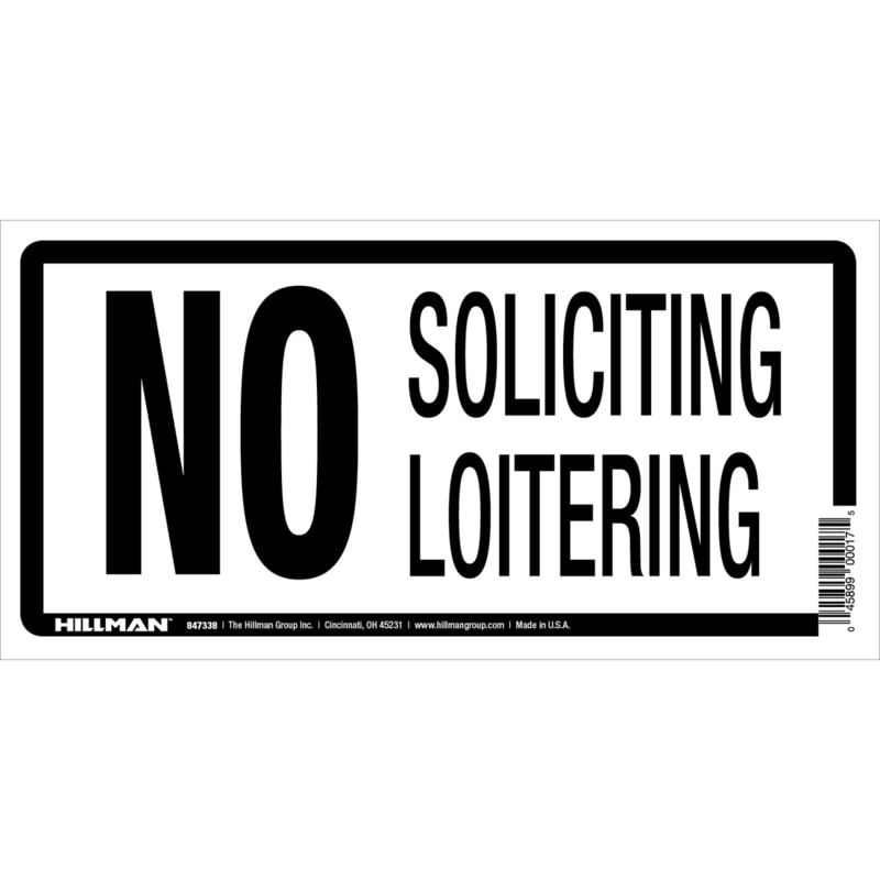 NO SOLICIT SIGN 5"X10"