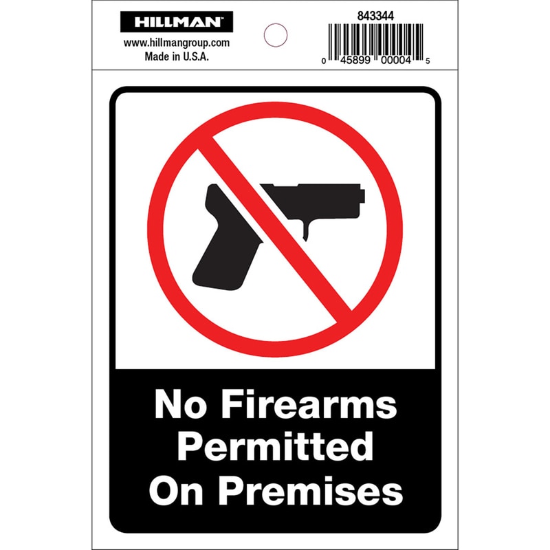 SAFETY SIGN NO GUN 4X6"